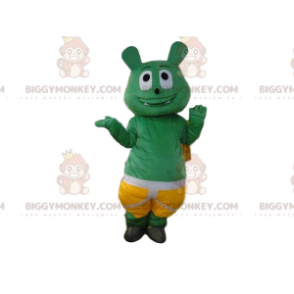 Costume da mascotte mostro verde BIGGYMONKEY™ con pantaloncini