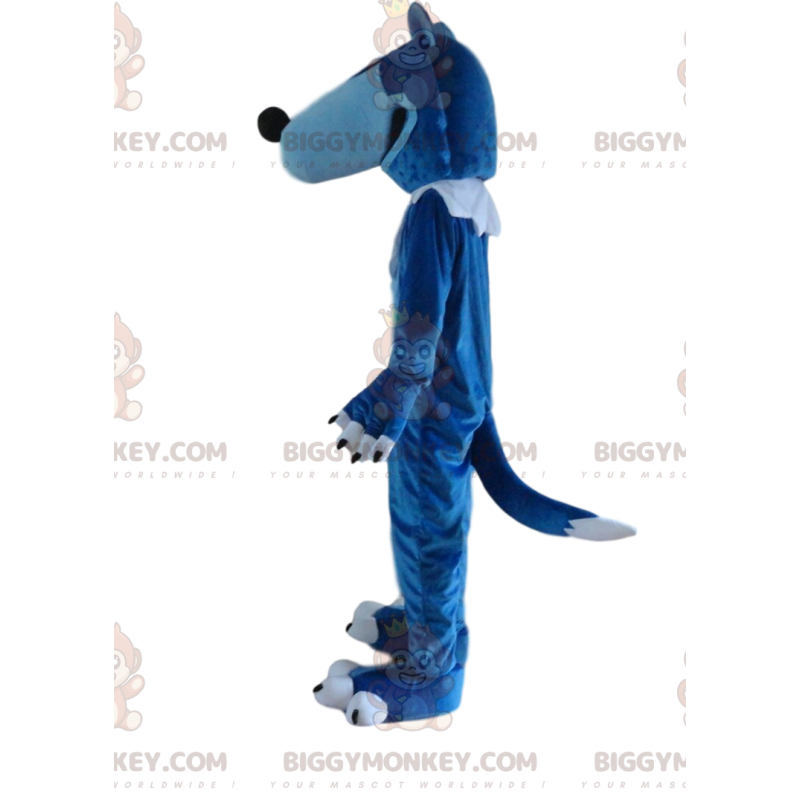 Costume de mascotte BIGGYMONKEY™ de loup bleu et blanc, costume