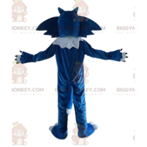 Blauwe en witte wolf BIGGYMONKEY™ mascotte kostuum, gigantische
