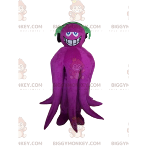 BIGGYMONKEY™ Disfraz de mascota pulpo morado sonriente con