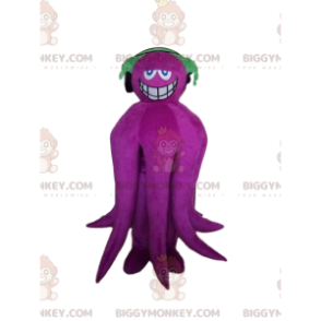 BIGGYMONKEY™ Costume da mascotte polpo viola sorridente con