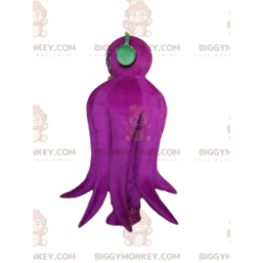 Traje de mascote de polvo roxo sorridente BIGGYMONKEY™ com
