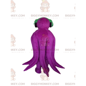 BIGGYMONKEY™ Smiling Purple Octopus Mascot Costume With