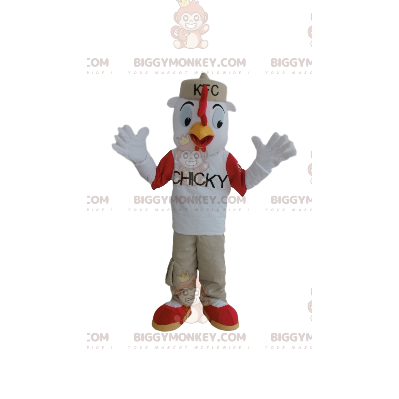 Costume da mascotte KFC pollo BIGGYMONKEY™, costume da pollo