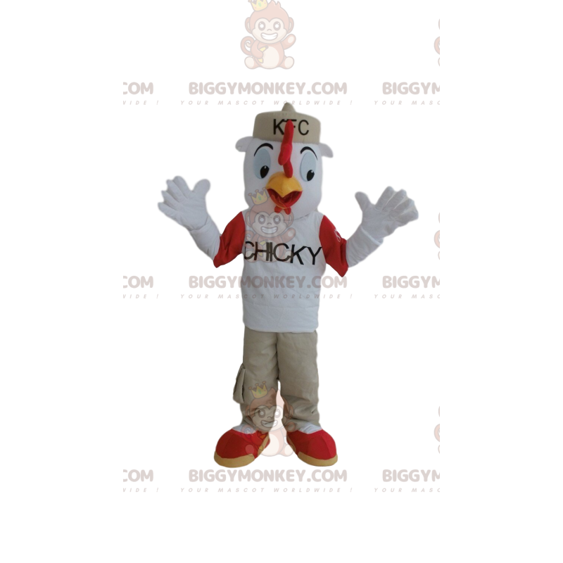 KFC chicken BIGGYMONKEY™ mascot costume, dressed up chicken