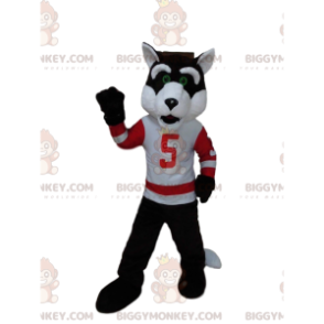 Traje de mascote BIGGYMONKEY™ de lobo em roupas esportivas