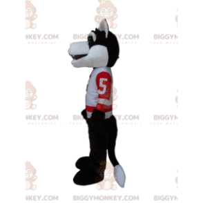 Costume de mascotte BIGGYMONKEY™ de loup en tenue de sport