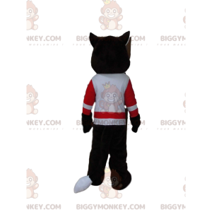 Traje de mascote BIGGYMONKEY™ de lobo em roupas esportivas