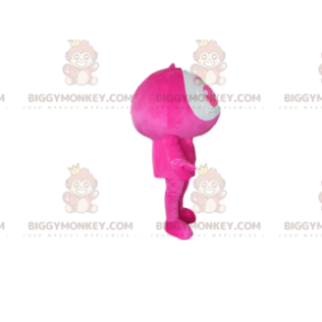 BIGGYMONKEY™ maskottiasu vaaleanpunainen ja valkoinen hahmo