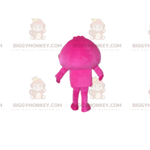 Traje de mascote BIGGYMONKEY™ personagem rosa e branco, traje