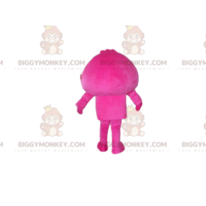 BIGGYMONKEY™ mascottekostuum roze en wit karakter, buitenaards