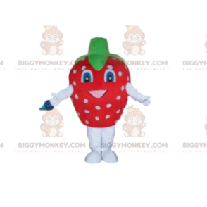 BIGGYMONKEY™ costume da mascotte di fragola rossa a pois