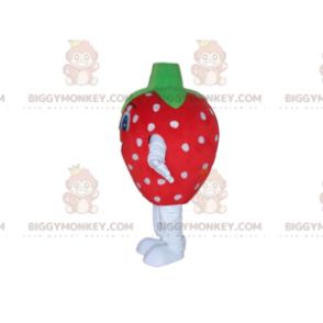 BIGGYMONKEY™ costume da mascotte di fragola rossa a pois