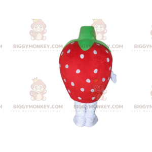 Maskotka BIGGYMONKEY™ z czerwonej truskawki w białe kropki