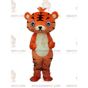 Kostium maskotka pomarańczowy i czarny tygrys BIGGYMONKEY™