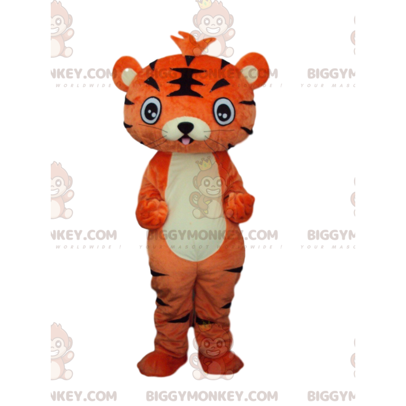 Costume de mascotte BIGGYMONKEY™ de jeune tigre orange et noir