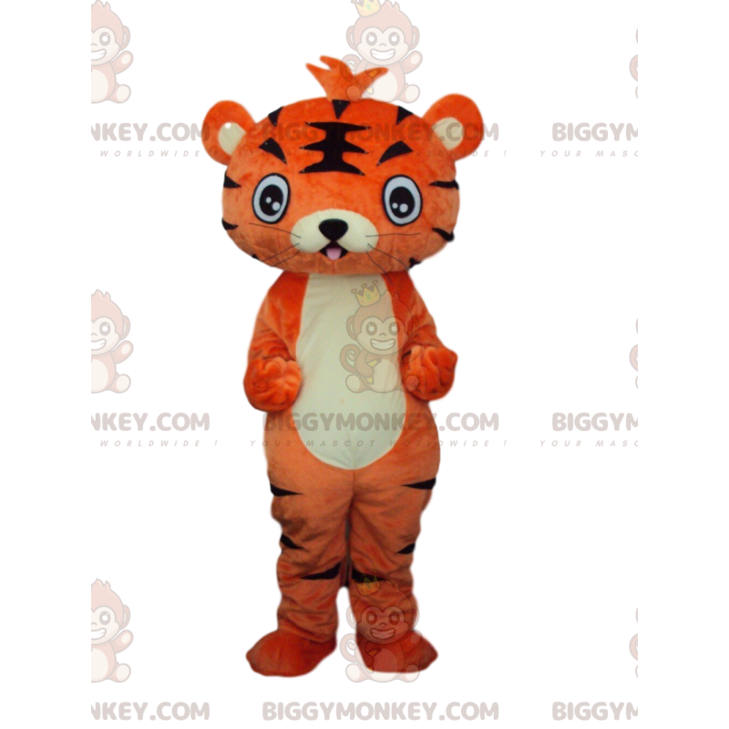 Costume mascotte BIGGYMONKEY™ da cucciolo di tigre arancione e