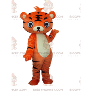 Costume de mascotte BIGGYMONKEY™ de jeune tigre orange et noir