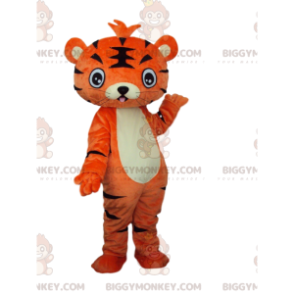 Oranje en zwarte tijgerwelp BIGGYMONKEY™ mascottekostuum