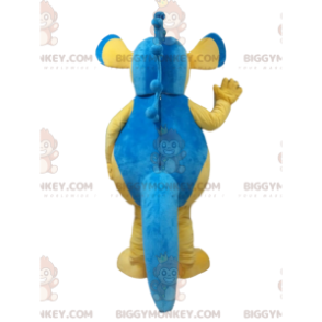 BIGGYMONKEY™ mascot costume yellow and blue seahorse, sea