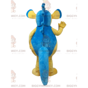 Traje de mascote BIGGYMONKEY™ cavalo marinho amarelo e azul