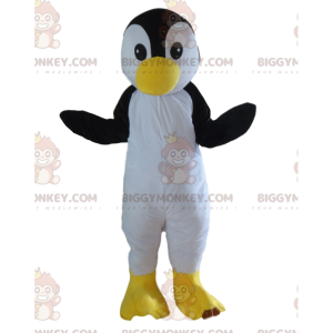 Traje de mascote BIGGYMONKEY™ de pinguim preto e branco