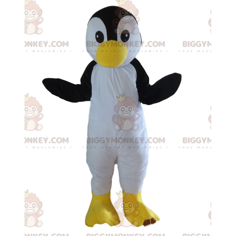 Helt anpassningsbar svartvit pingvin BIGGYMONKEY™ maskotdräkt -