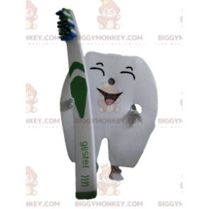 Riesenzahn BIGGYMONKEY™ Maskottchenkostüm mit Zahnbürste -
