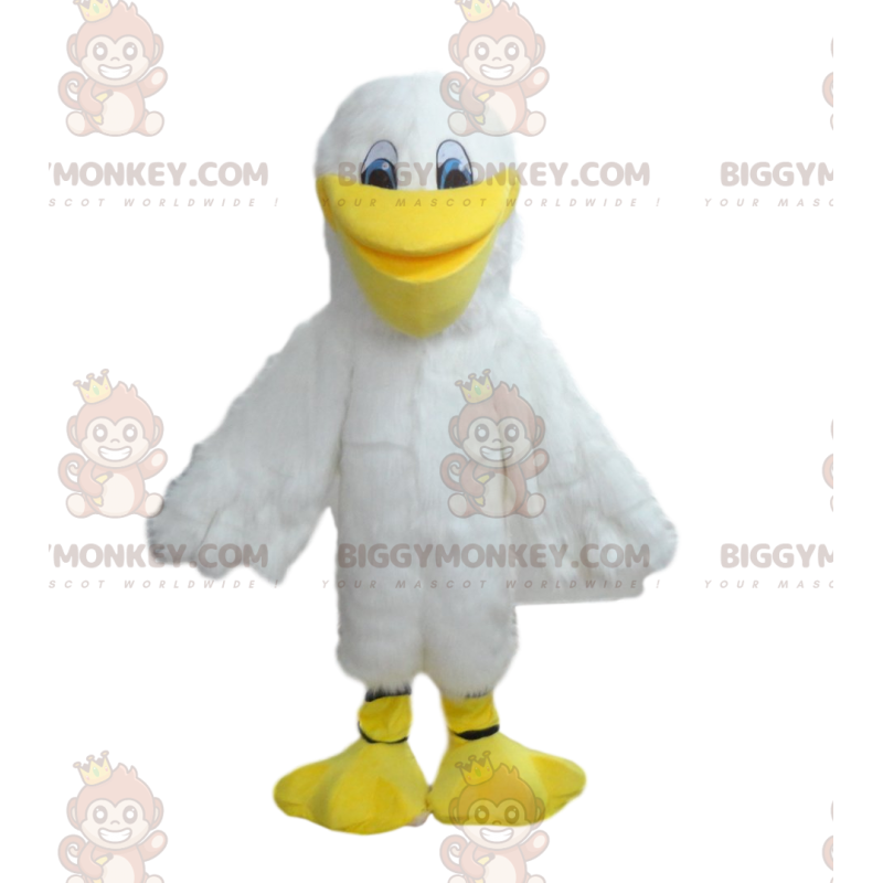 Costume de mascotte BIGGYMONKEY™ de goéland blanc, costume de