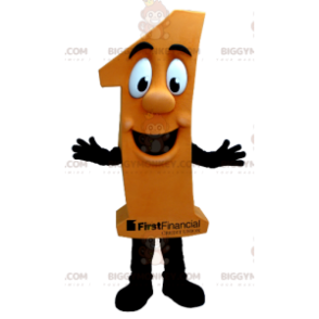Costume de mascotte BIGGYMONKEY™ du chiffre un orange -
