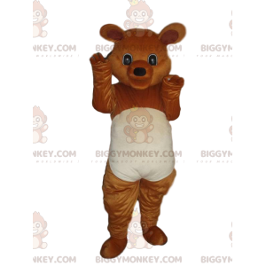 BIGGYMONKEY™ mascottekostuum bruin en wit teddybeerkostuum -