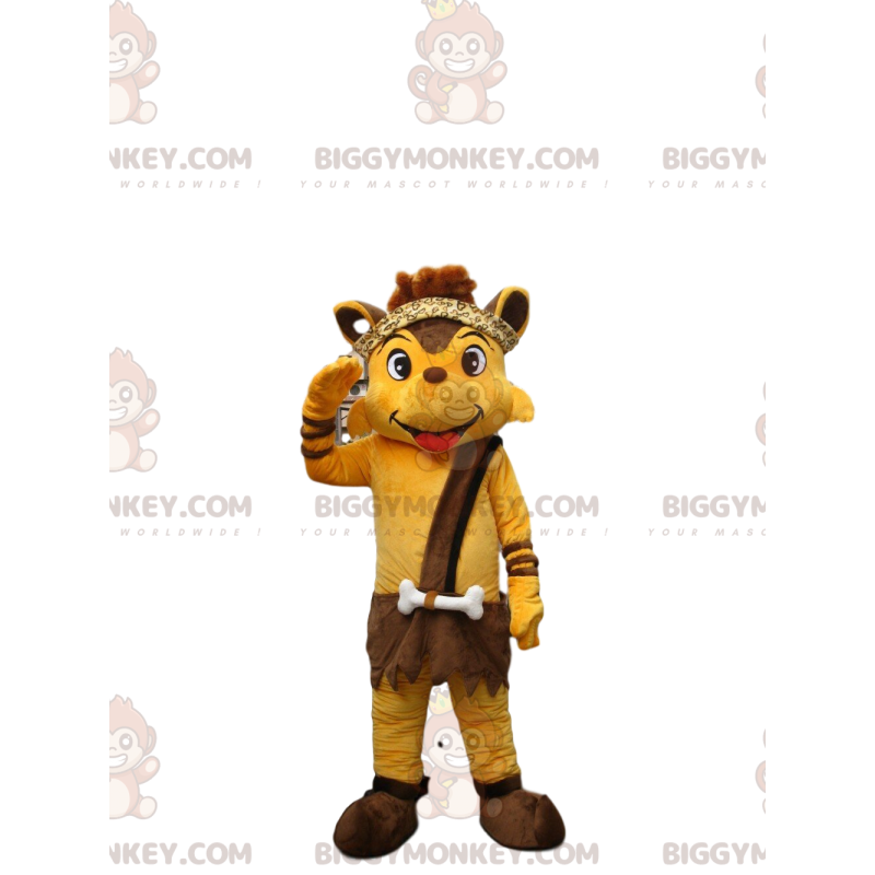 Costume de mascotte BIGGYMONKEY™ de renard jaune habillé en