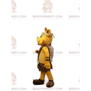Yellow Fox BIGGYMONKEY™ maskottiasu Cro-Magnon-asuun pukeutunut