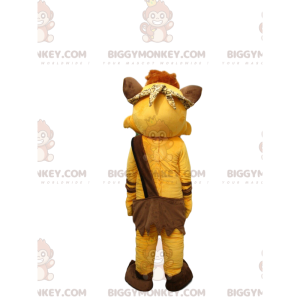 Yellow Fox BIGGYMONKEY™ Mascot Costume Dressed In Cro-Magnon