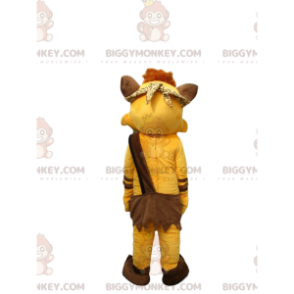 Costume de mascotte BIGGYMONKEY™ de renard jaune habillé en