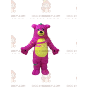 Fantasia de mascote de monstro rosa e amarelo BIGGYMONKEY™