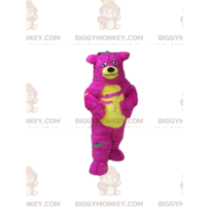 Costume de mascotte BIGGYMONKEY™ de monstre rose et jaune