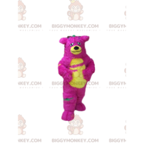 Fantasia de mascote de monstro rosa e amarelo BIGGYMONKEY™