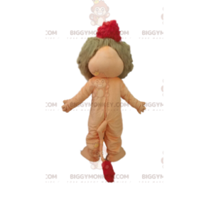 Costume de mascotte BIGGYMONKEY™ de lion marron et blanc avec