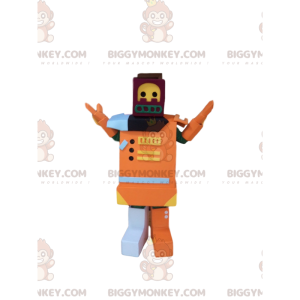 Kostým maskota oranžová hračka BIGGYMONKEY™, kostým robota pro