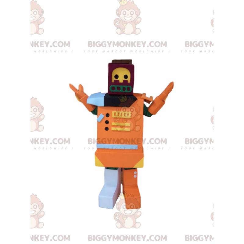 Kostým maskota oranžová hračka BIGGYMONKEY™, kostým robota pro