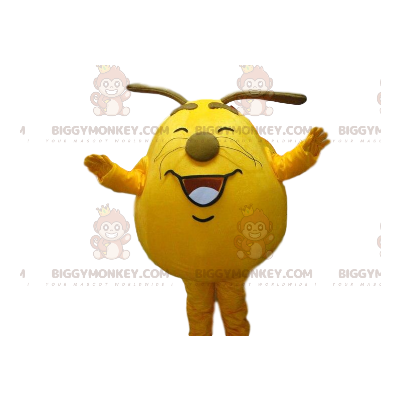 BIGGYMONKEY™ Mascot Costume Yellow Monster, Cute and Cheerful