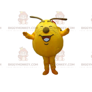 BIGGYMONKEY™ Mascot Costume Yellow Monster, Cute and Cheerful