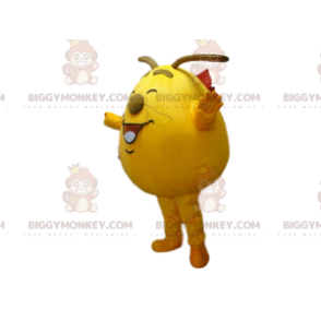 Costume de mascotte BIGGYMONKEY™ de monstre jaune, mignon et