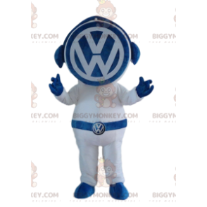 BIGGYMONKEY™ Volkswagen blu e bianco costume mascotte famoso