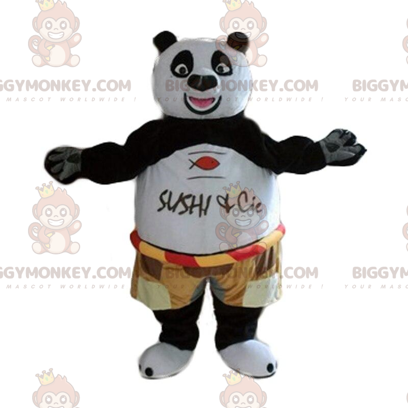 BIGGYMONKEY™ costume mascotte di Po Ping, il famoso panda del Kung fu panda