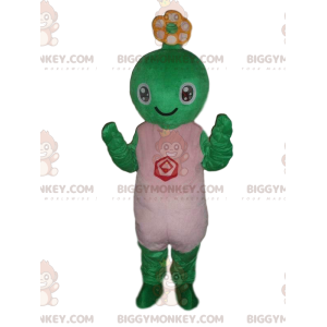 Green Creature BIGGYMONKEY™ Mascot Costume, Smiling Turtle