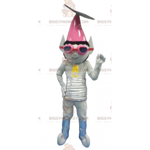 Costume mascotte BIGGYMONKEY™ Troll alieno grigio metallizzato