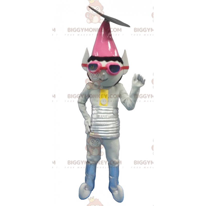 Costume mascotte BIGGYMONKEY™ Troll alieno grigio metallizzato