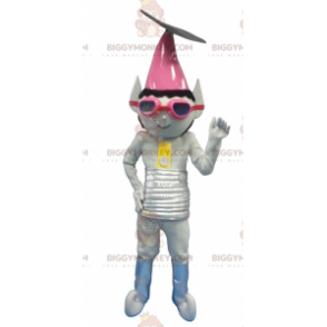 Costume mascotte BIGGYMONKEY™ Troll alieno grigio metallizzato